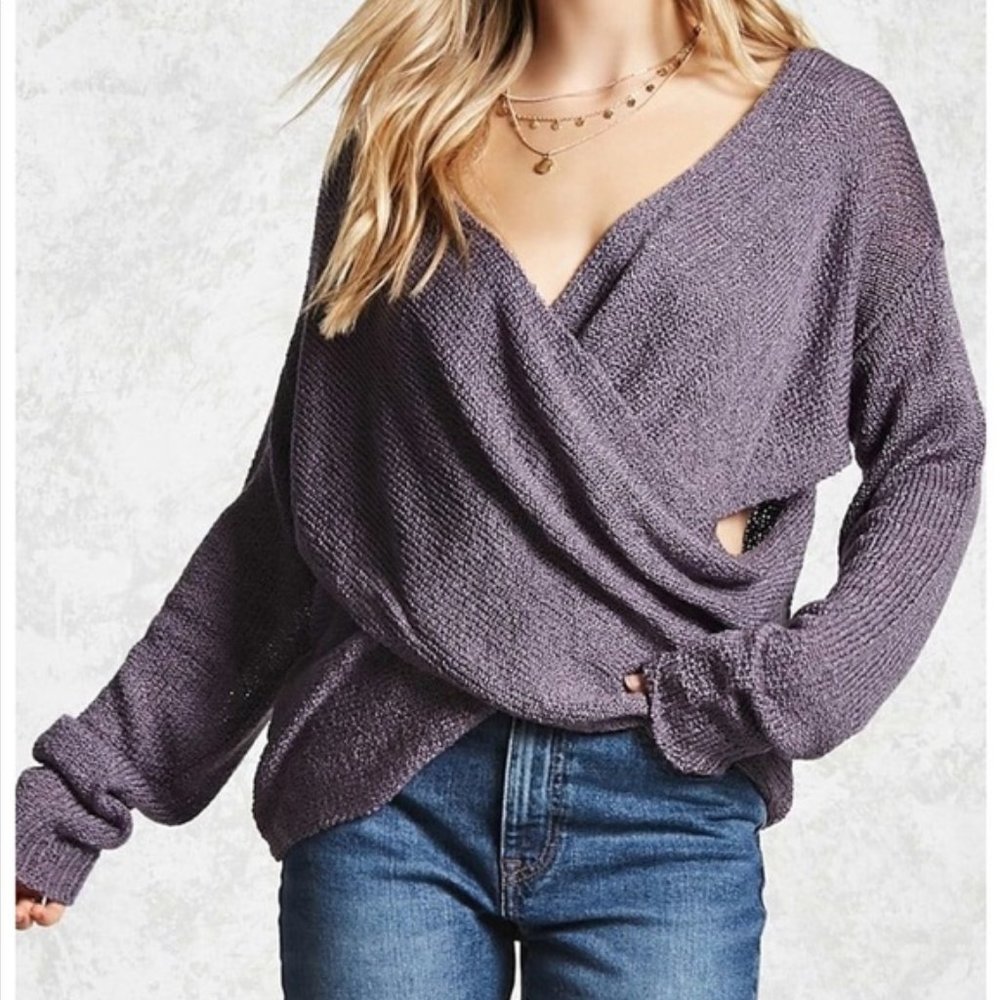 Forever 21 Purple Wrap Sweater
